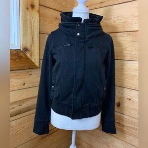 Urban Behavior Black Bomber Jacket Cotton Blend Military Gorpcore Streetwear 22”